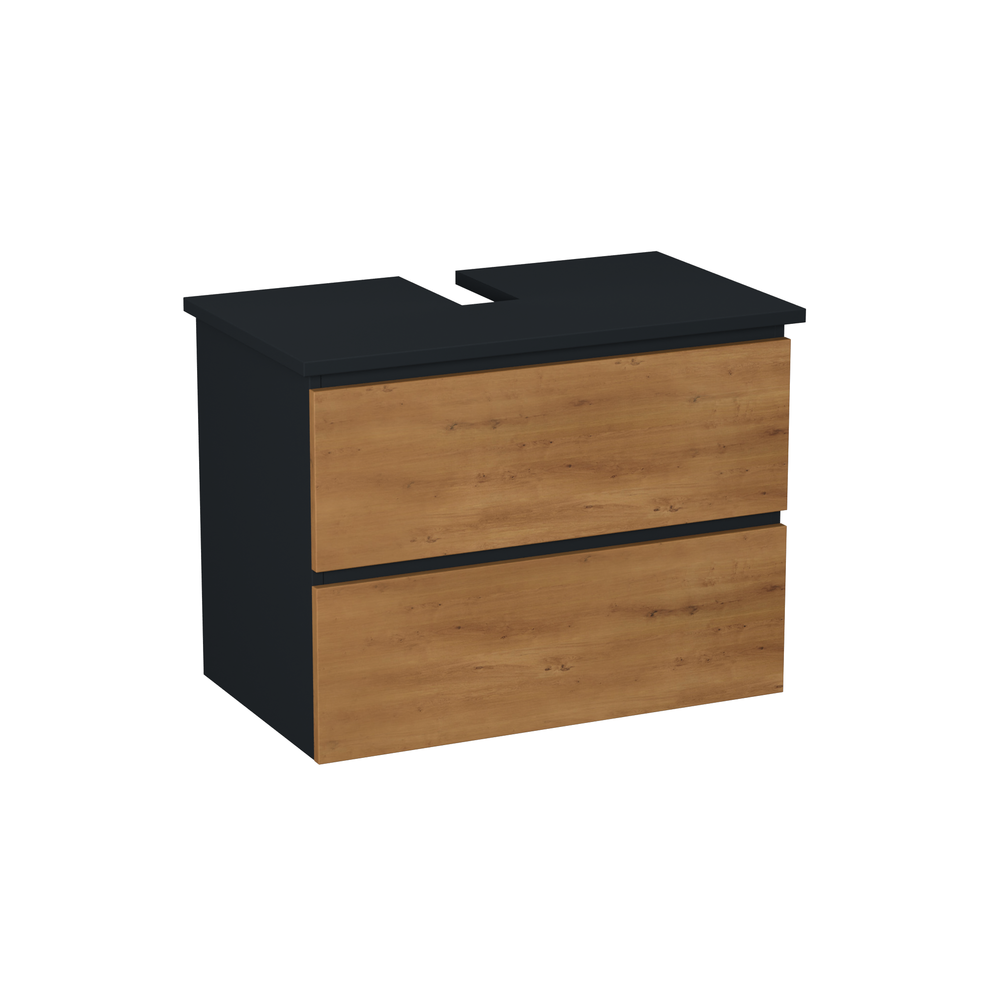 Garlivo Waschbeckenunterschrank GLB-80 Eiche mit Schubladen
