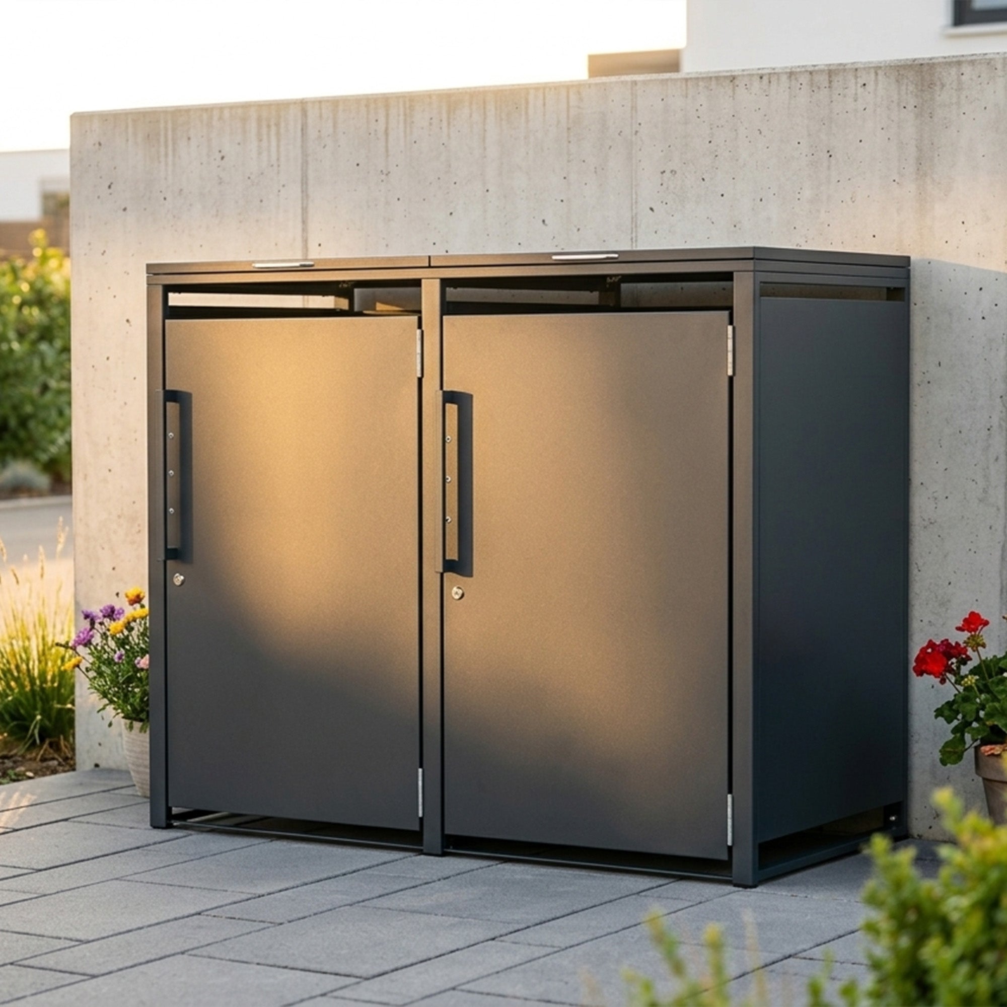 Garlivo Magnolie 2er Mülltonnenbox