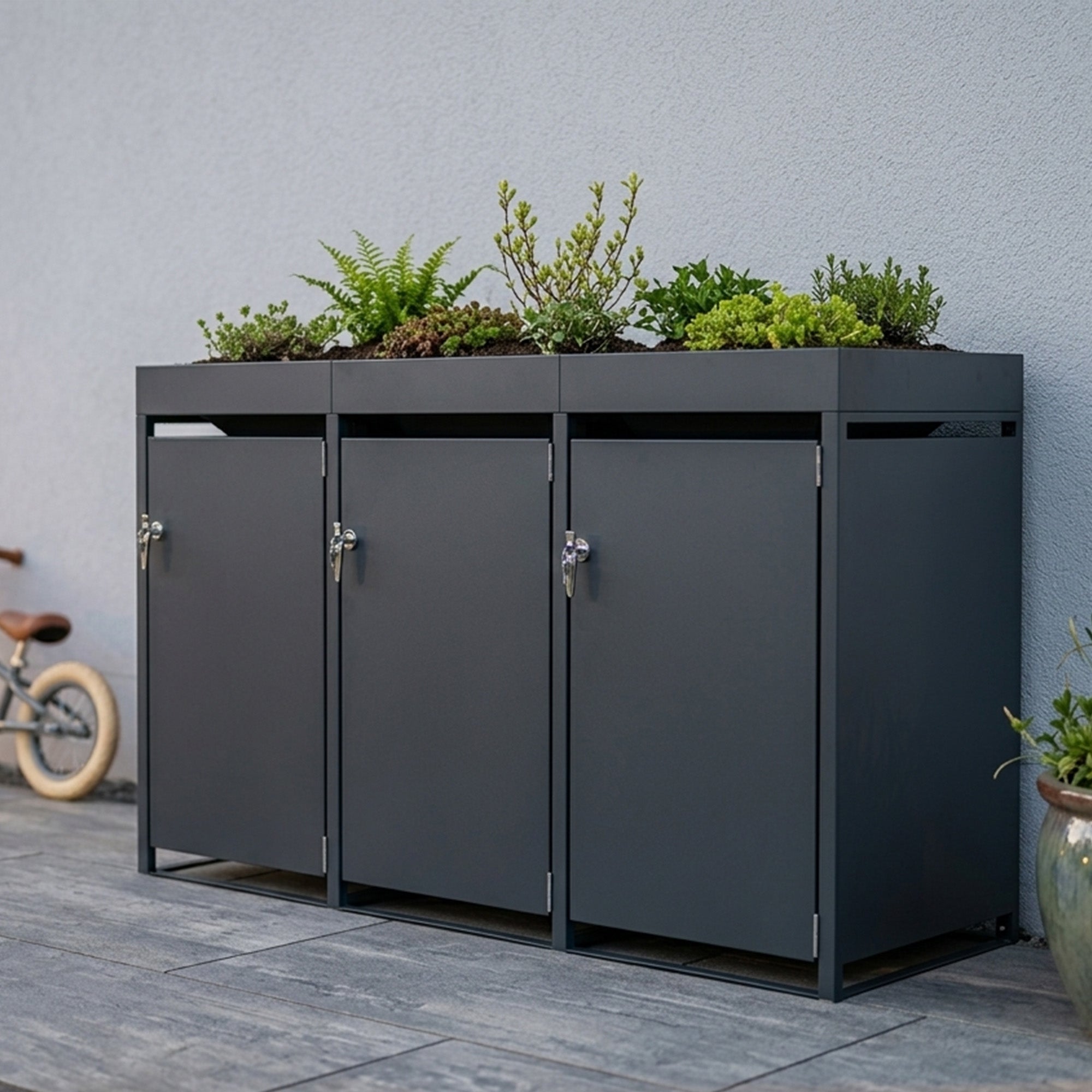 Garlivo Blaustern 3er Mülltonnenbox